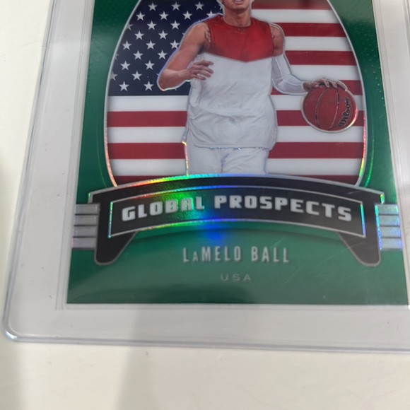 LaMelo Ball 2020 Panini Prizm Draft Picks Global Prospects Green Prizm RC #98 - Picture 3 of 8